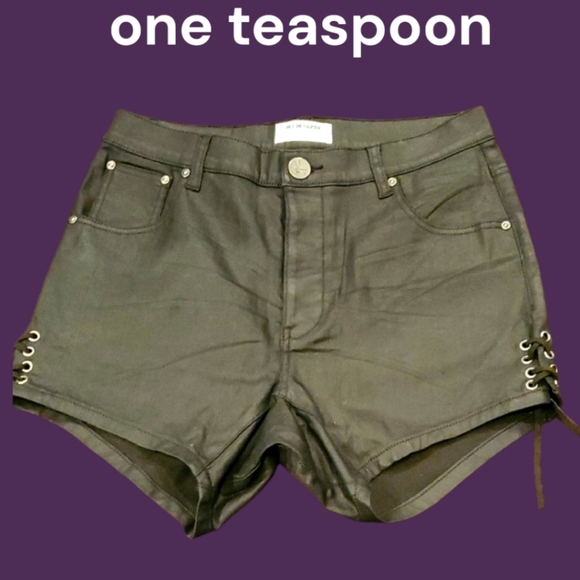 One Teaspoon by Revolve Black Side Lace-Up High Waist Shorts. Size 26 - Picture 1 of 8